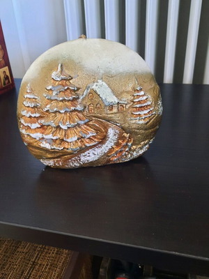 Candle like new with winter landscape design