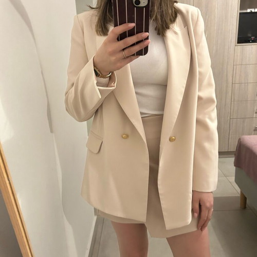 Mind Matter suit set with skirt new, beige, size M