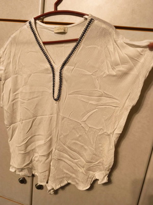 Λευκή boho tunic μπλούζα XXL σαν καινούργιο, ύφασμα βισκόζη
