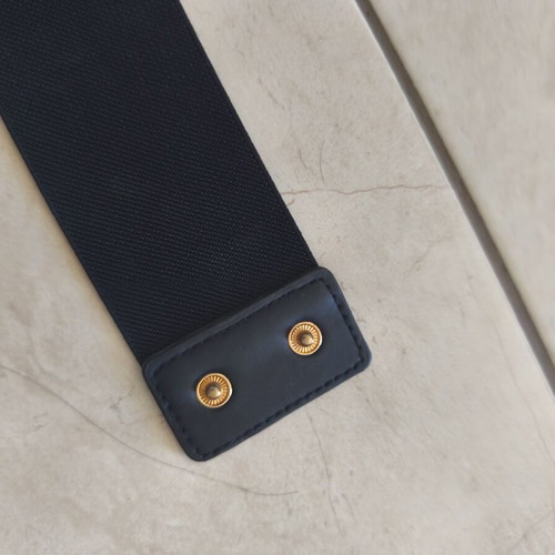 Celestino women's elastic belt with gold detail like new, adjustable size, black