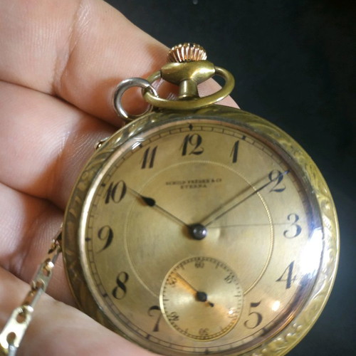 Pocket watch used, engraved, SCRILD Freres & Co Eterna