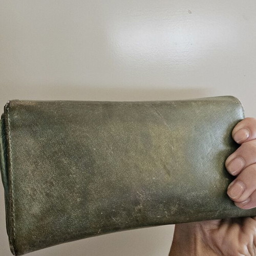 Balenciaga pistachio leather wallet