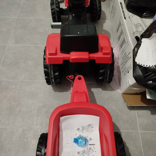 Children's Tractor Bike like new with pedals and trailer