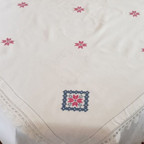 Handwoven tablecloth 110x110 cm like new from eastern Crete