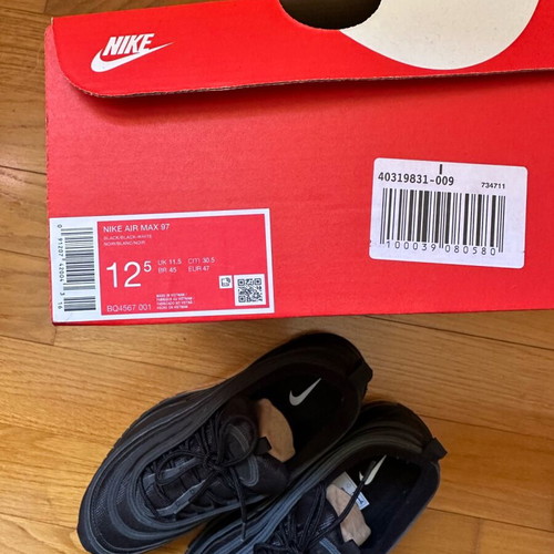 Nike Air Max 97 Triple Black sneakers size US 12.5 EU 47 like new