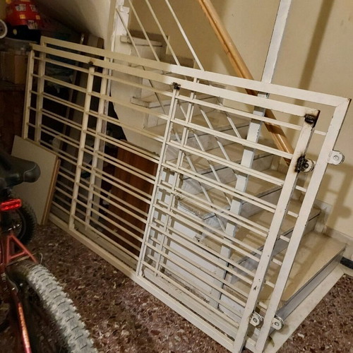 Balcony door grilles used, 2 pieces, solid iron