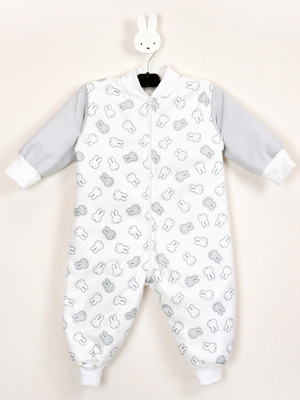 Miffy footed sleeping bag in grey like new, size No2 80cm