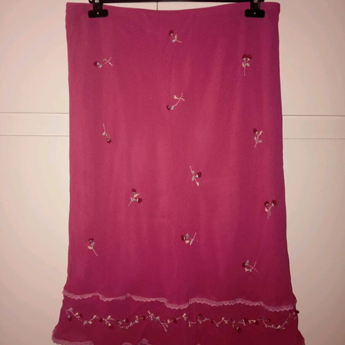Satin silk pink midi skirt XXL like new, Debenham's Edina