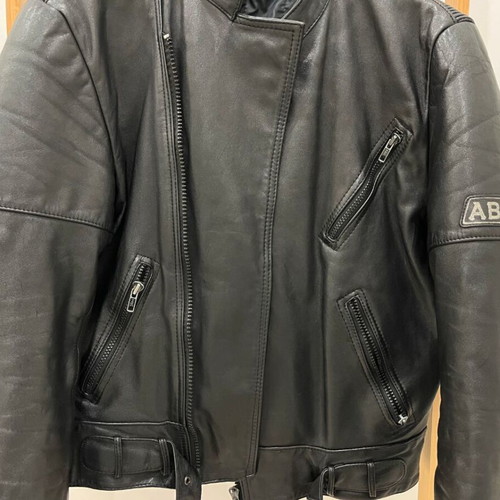 Motorcycle jacket made of calf leather used, size S, black