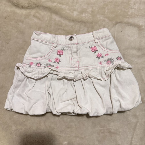 Girls White Jean Skirt Like New For 6 Year Olds