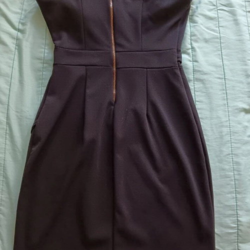 Black fitted dress like new with gold details, size S