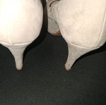 Peep toe suede pumps used, size 38, beige with platform