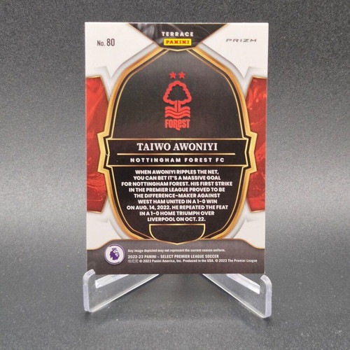 2022-23 Panini Select Premier League Terrace Silver Prizm Taiwo Awoniyi #80 Nottingham Forest card