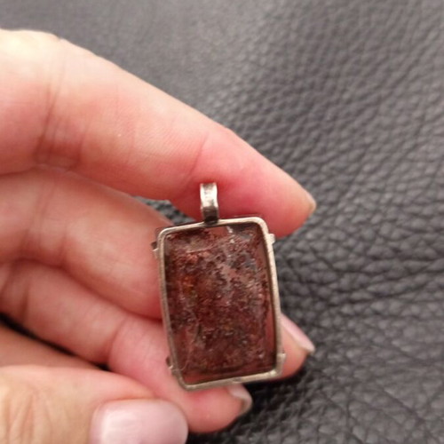 Silver necklace with rare energy quartz crystal new