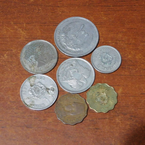 North Africa coins used, set of 7 from Libya Morocco Egypt