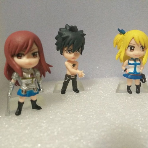 Fairy Tail Anime Chibi Figures set of 6, like new