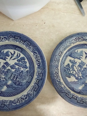 Antique plates used, set of 2 pieces Ø24cm from South Wales