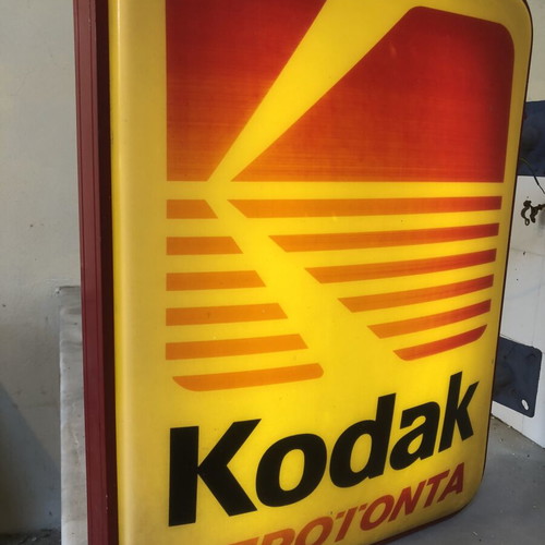 Kodak vintage double-sided illuminated sign used