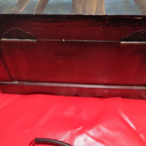 Handmade drinks chest like new with painted pheasant design