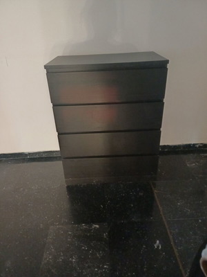 Chest of drawers with 4 spacious drawers, black