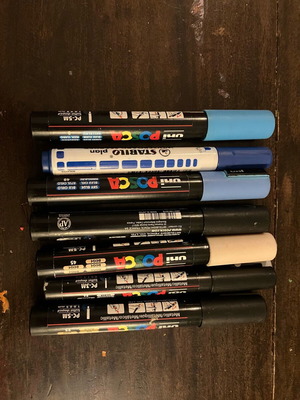Posca markers 6 pcs and Stabilo Plan like new with case