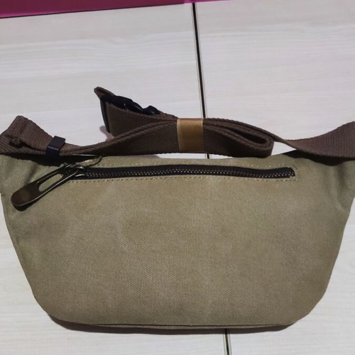 Zede Bolivar fanny pack new, beige canvas with leather details