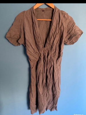 Linen dress medium gray mouse like new
