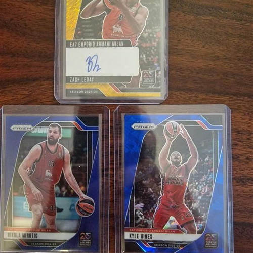 Numbered Euroleague Armani Milan collectible cards set of 3 new