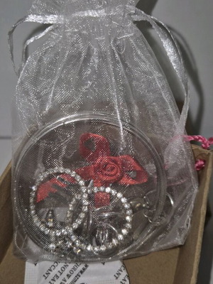Pouch with stainless steel jewelry like new