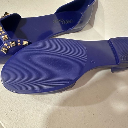 Feng Shoe Peep Toe blue ballerina shoes new