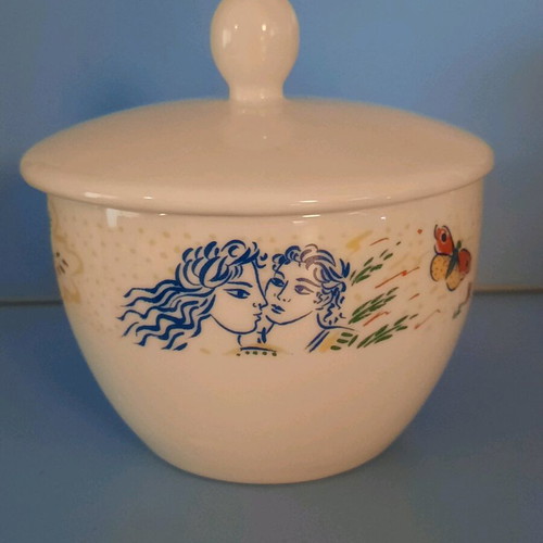 Collectible Loumidis Parrot Sugar Bowl porcelain new