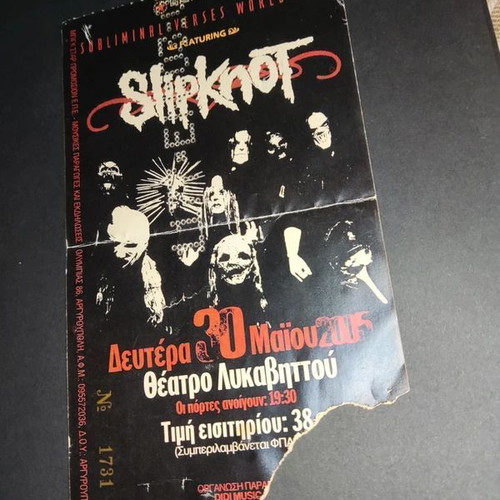 Slipknot ticket 30/05/2005 used, Lycabettus theater