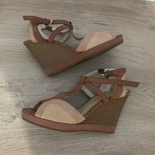 Geox Respira women's leather platform shoes used, size 37