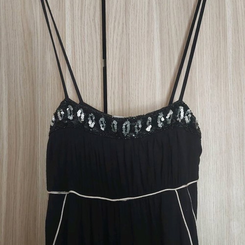 Women's dress used, black, with pleats on bust, size L