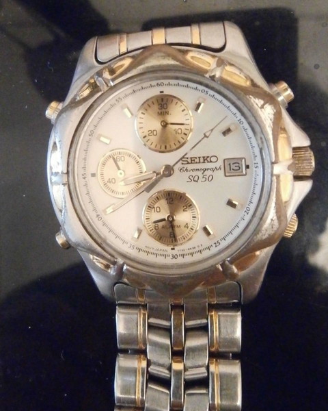 SEIKO chronograph SQ 50 Αδιάβροχο εως 5 bar  τύπος 7Τ32-6G80