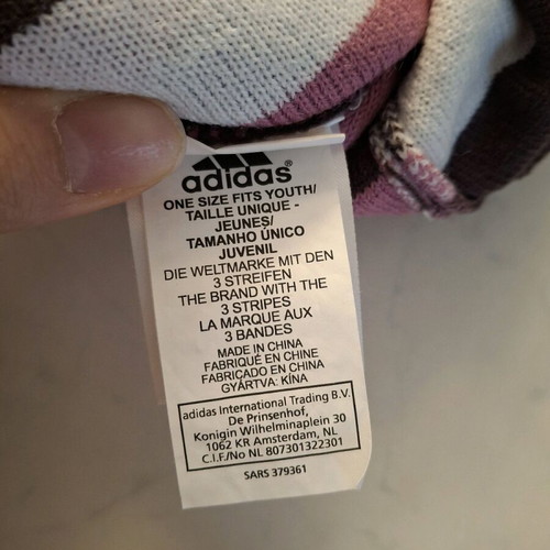 Adidas beanie like new, white and pink