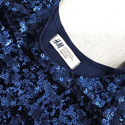 H&M Blue Dress with Sequins and Tulle 12-13 Years Like New