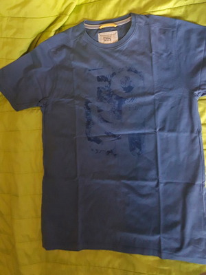 Camel cotton men's short-sleeve shirt like new, blue, size M
