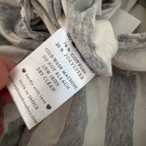 Madame Shoushou striped maxi dress new, cotton, white and grey