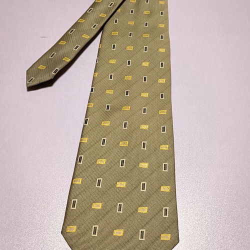 Romagnoli tie with small rectangular check pattern, like new