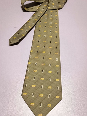 Romagnoli tie with small rectangular check pattern, like new