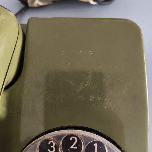 Siemens Vintage Rotary Dial Telephone Olive Green used