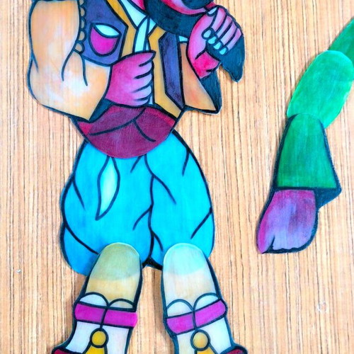Shadow theater figures new, polypropylene with enamel painting