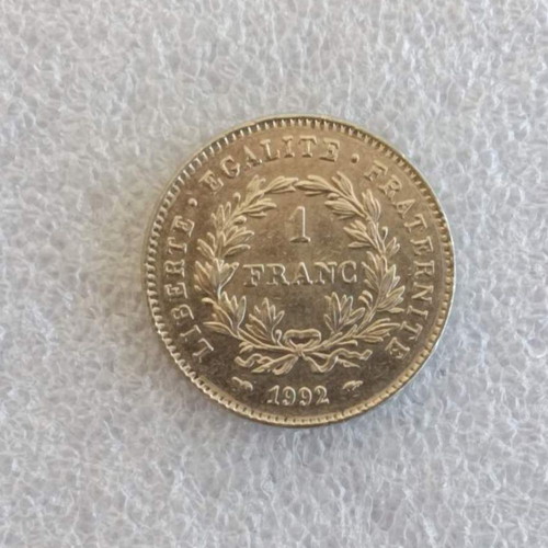 France 1 Franc 1992 commemorative coin used, nickel