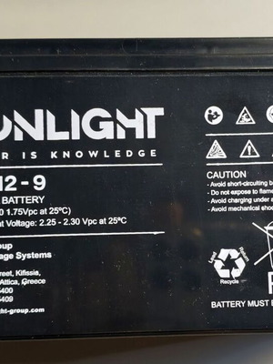 Sunlight SPA12-9 12V 9Ah Batteries pack of 5 new