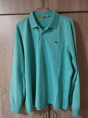Lacoste polo long sleeve XXL like new, turquoise