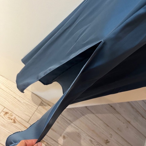 Zara long dress like new with side slit, blue satin