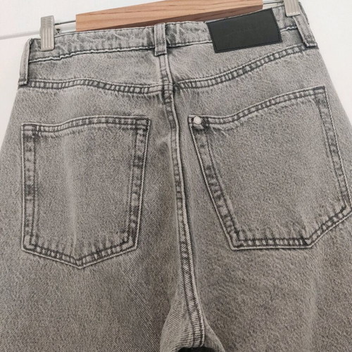 H&M Petite Wide High Waist Grey Jeans Size 36 Like New, 100% Cotton