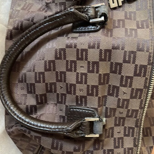 Sisley barrel bag used, brown, shoulder and hand