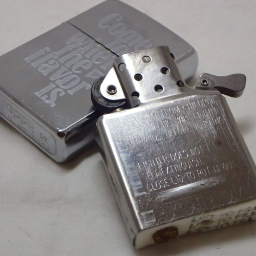 Zippo Marlboro Flavor Lighter used, vintage 2002 double-sided